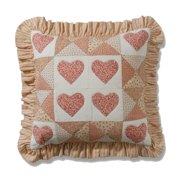 Ruffled Hearts Cushion Cover