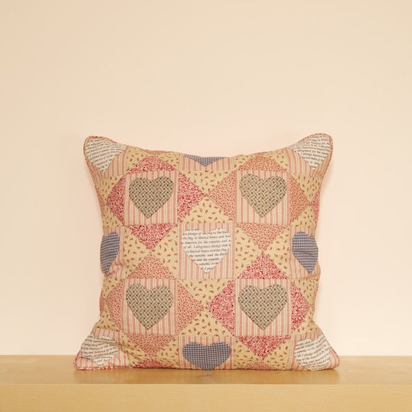Patchwork Hearts Cushion Cover