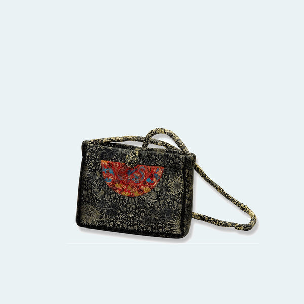 Half Moon Silk Shoulder Purse