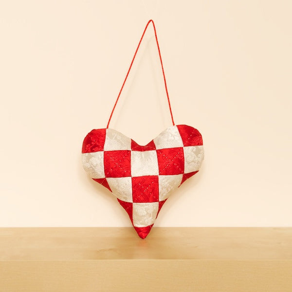 Checkered Heart Cushion