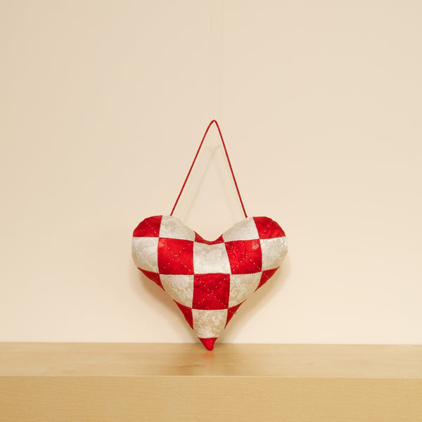 Checkered Heart Cushion